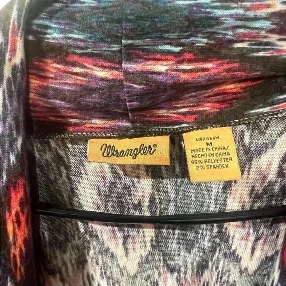 Wrangler Womens Duster Multicolor Cardigan Sweater Aztec 3/4 Sleeve
Sz medium - Picture 3 of 4
